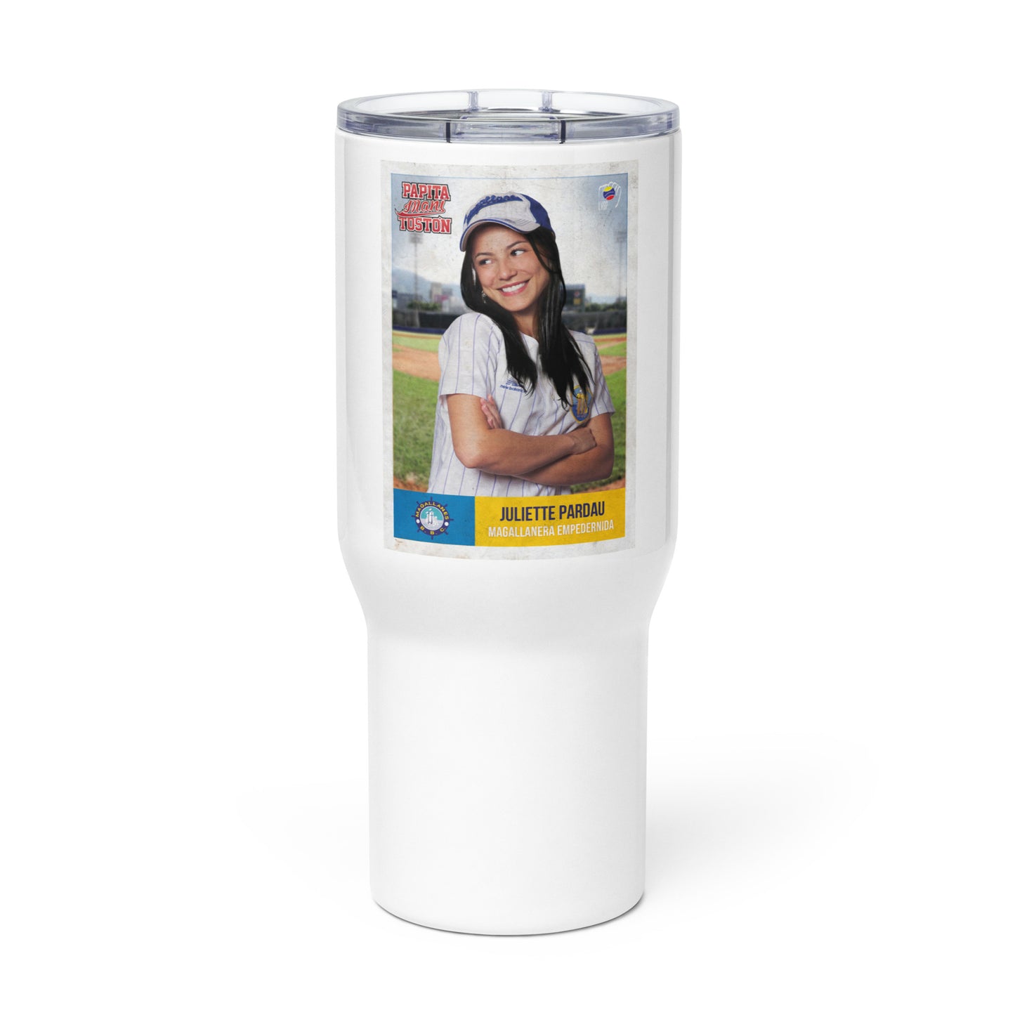 Travel mug with a handle